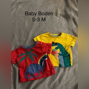 Baby Boden dinosaur tops 0-3 M